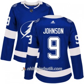 Dame Ishockey Tampa Bay Lightning Tröja Tyler Johnson 9 Adidas 2017-2018 Blå Authentic
